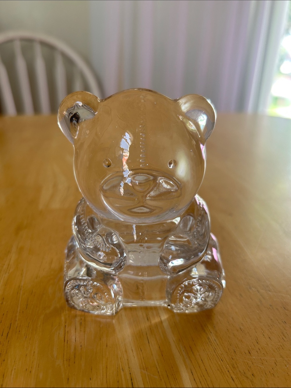 PartyLite Clear Glass Bear Figurine - Transparent Crystal Accent